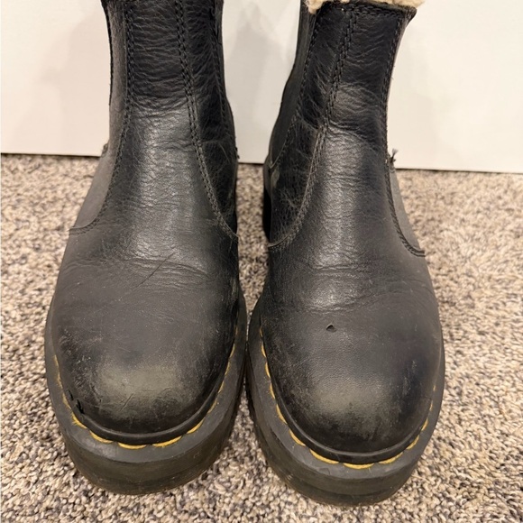 Doc martens faux fur lined platform Black boots size 5 - Picture 2 of 9